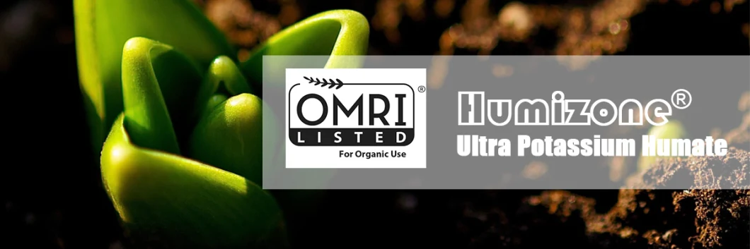 Omri Certificate Leonardite Source Humizone Ultra Potassium Humate 100% Water Soluble